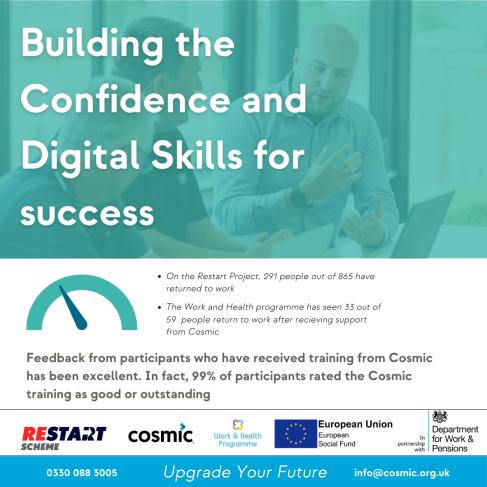 Helping people learn essential digital skills in the Devon to aid them back in to work.